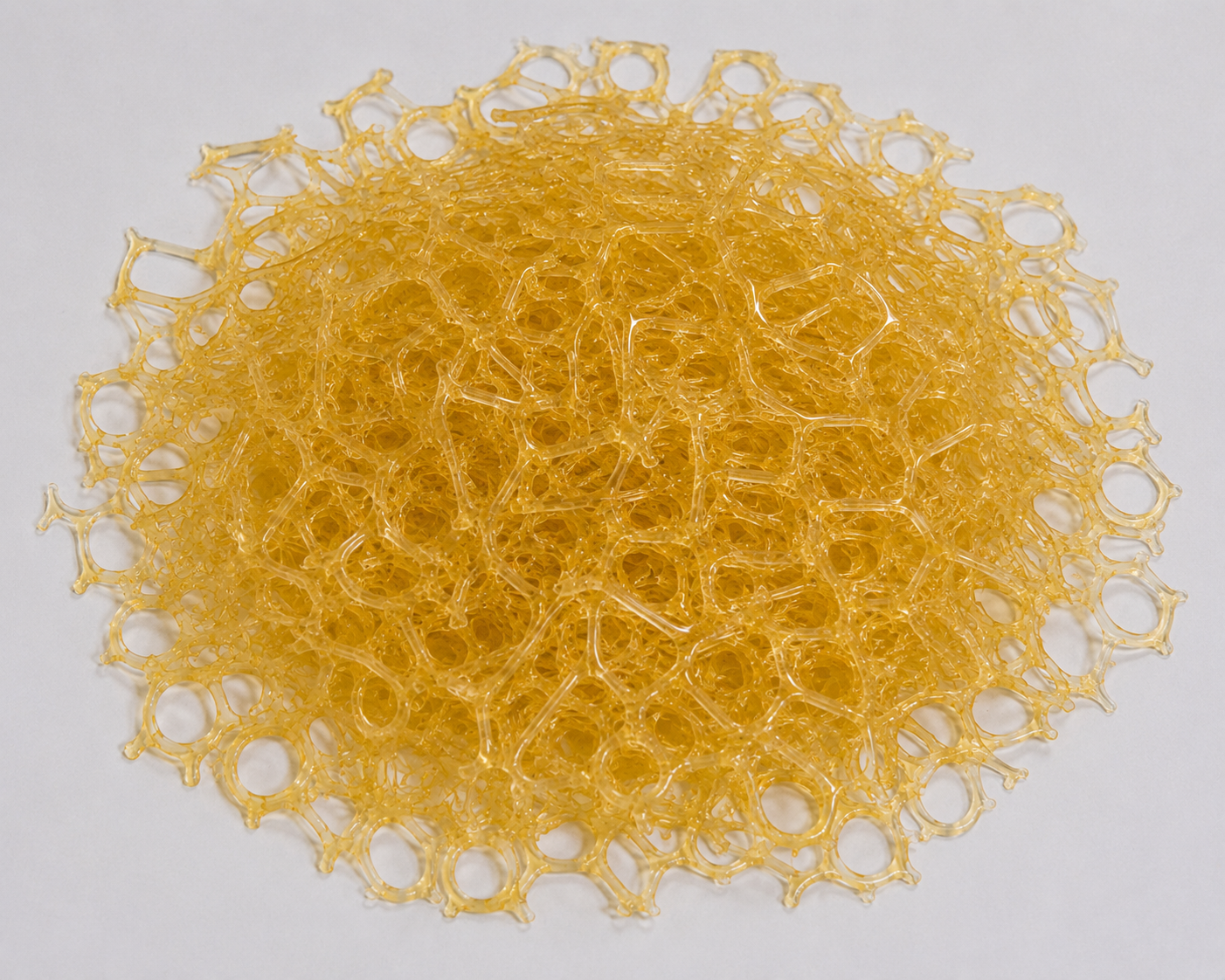 Yellow softgel net scrap
