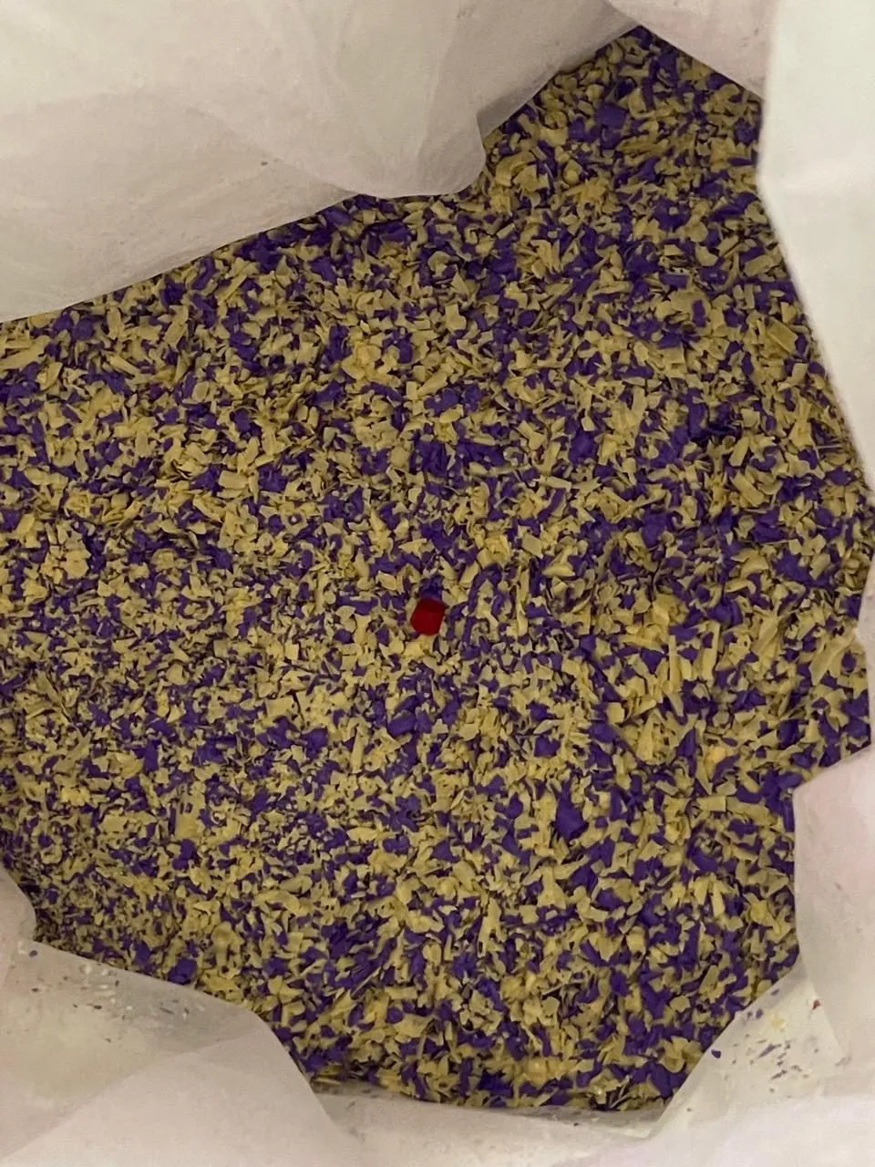 Pulverised capsule scrap packed in bag